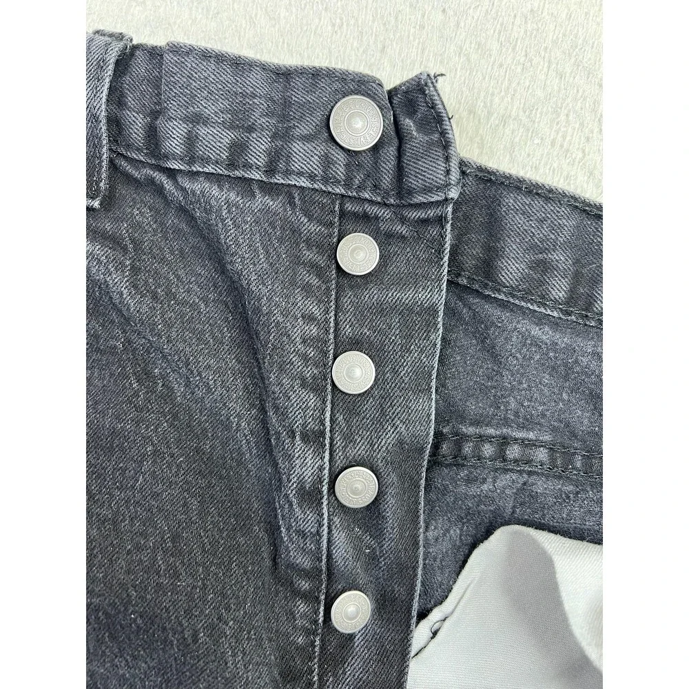 Levis 501 Jeans Mens 38x32‎ Black Regular Straight Stretch Denim Button Fly